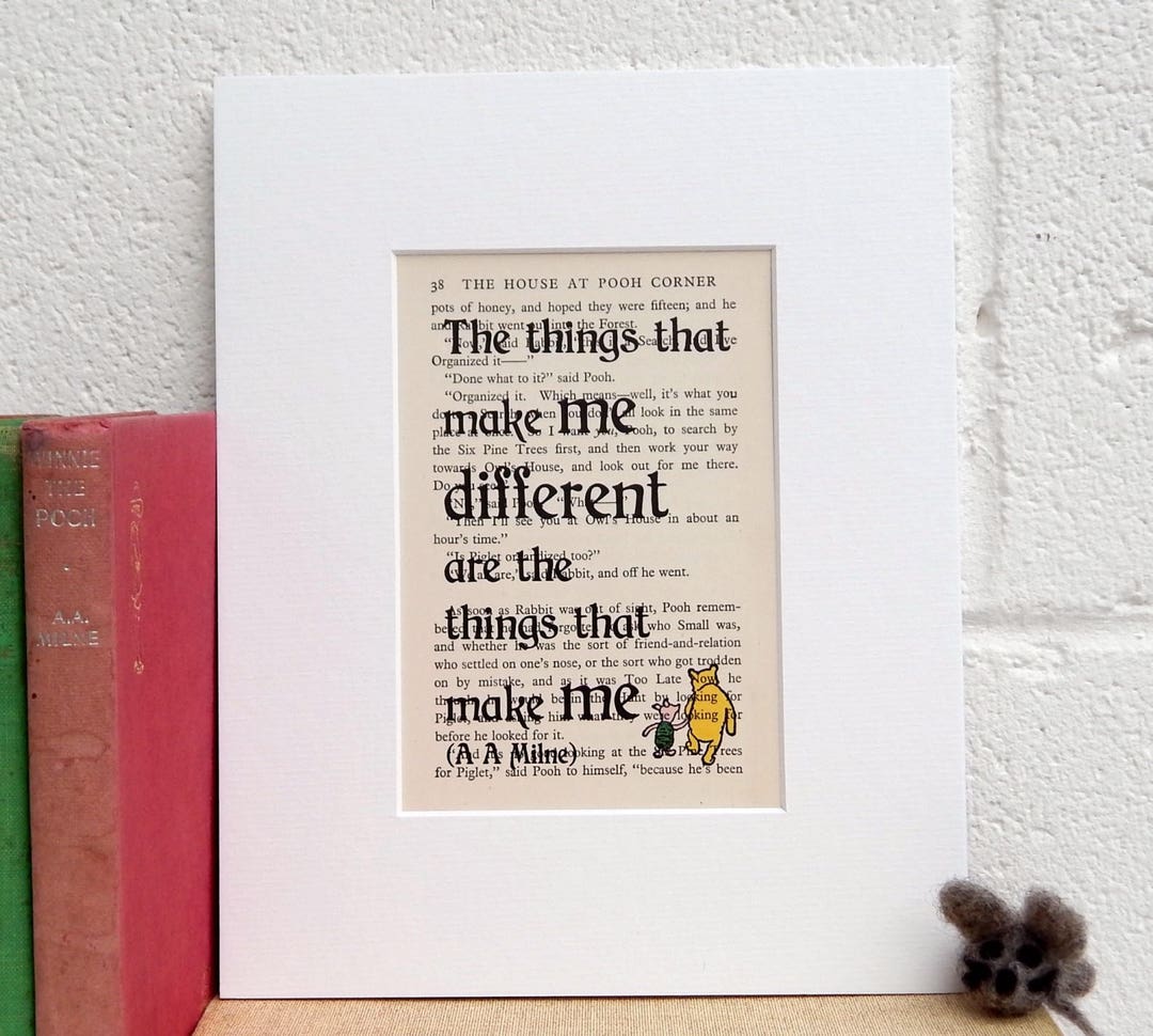 Inspirational Winnie the Pooh Quote Book Page Print A A Milne - Etsy UK