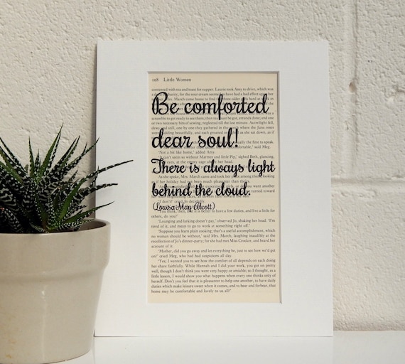 Little Women Quote Print, Real Vintage Book Page Wall Decor, Optimistic  Book Page Print
