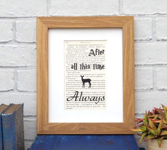 Harry Potter quote dictionary page literary art print decor present gift