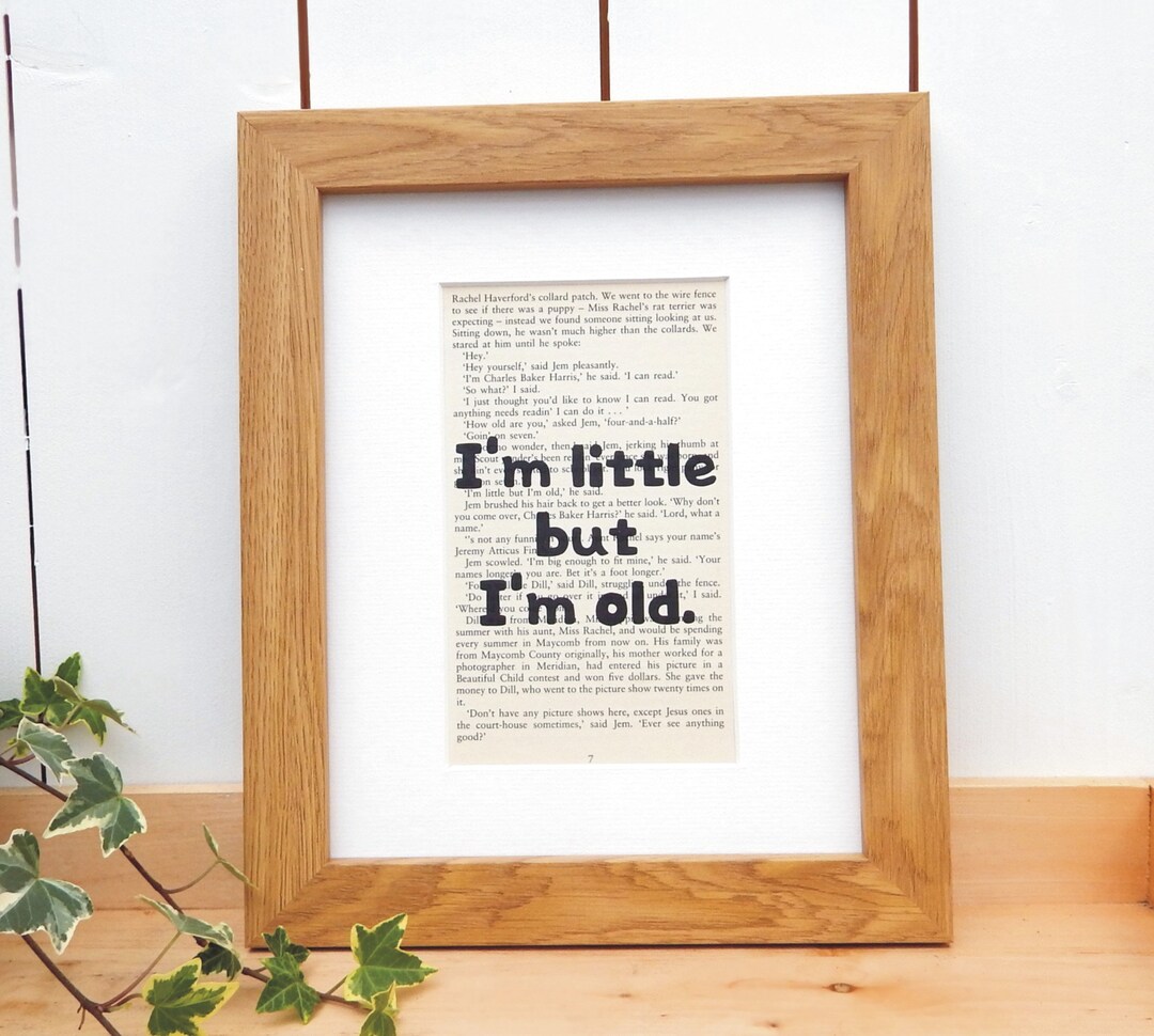To Kill a Mockingbird Book Page Quote Print, Classic American