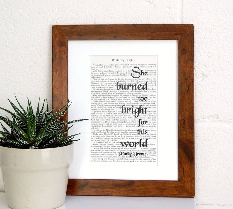 Vintage Wuthering Heights Book Page Quote Print Emily Bronte Etsy Vintage Wuthering Heights Book Page Quote Print Emily Bronte Etsy