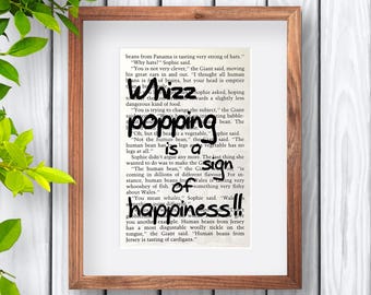 BFG Book Page Print, Vintage New Home Gift, Literary Decor, Book Lover Gift, Whimsical Quote Print