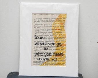 Wizard of Oz Vintage Book Page Quote Print, 8x10