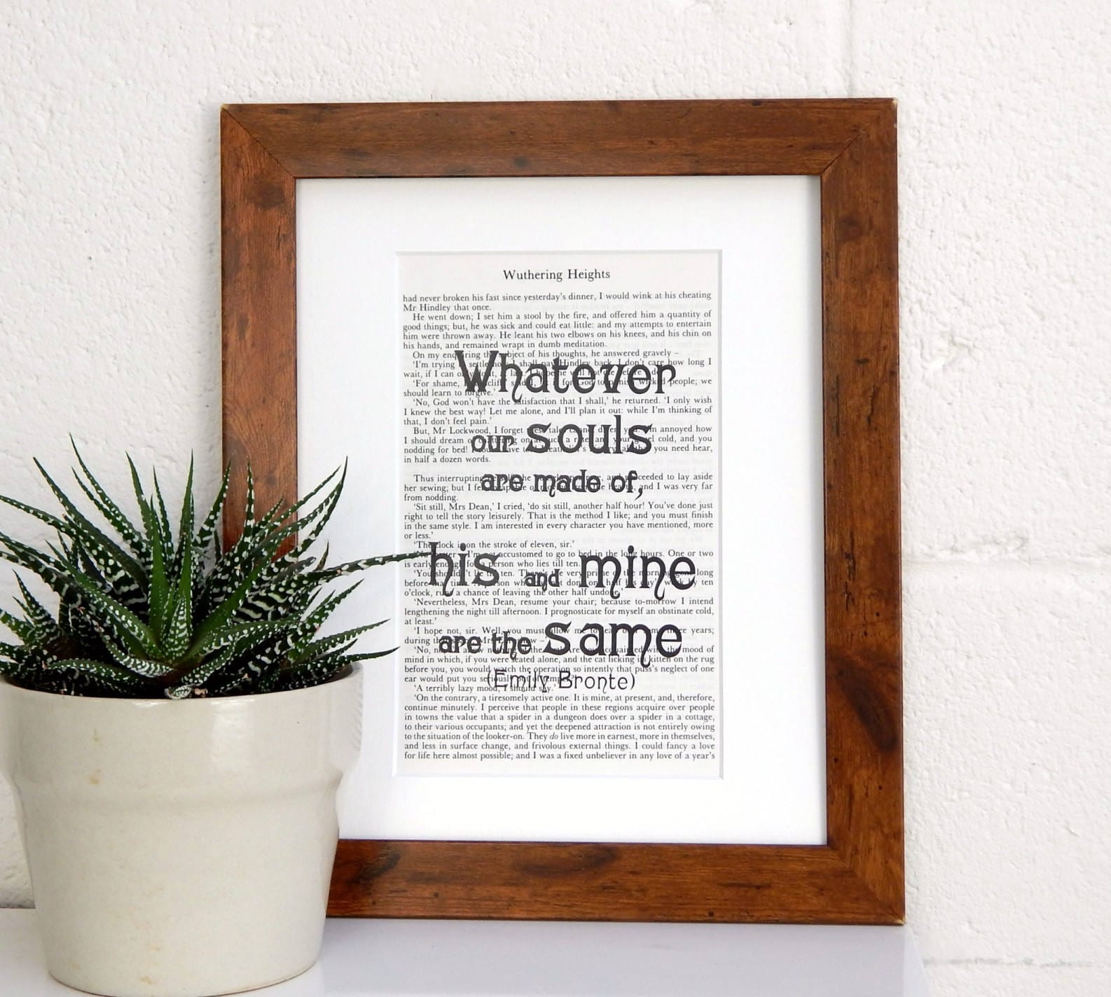 Wuthering Heights Vintage Book Quote - Emily Bronte Literary Print - Romantic Gothic Novel Wall Art