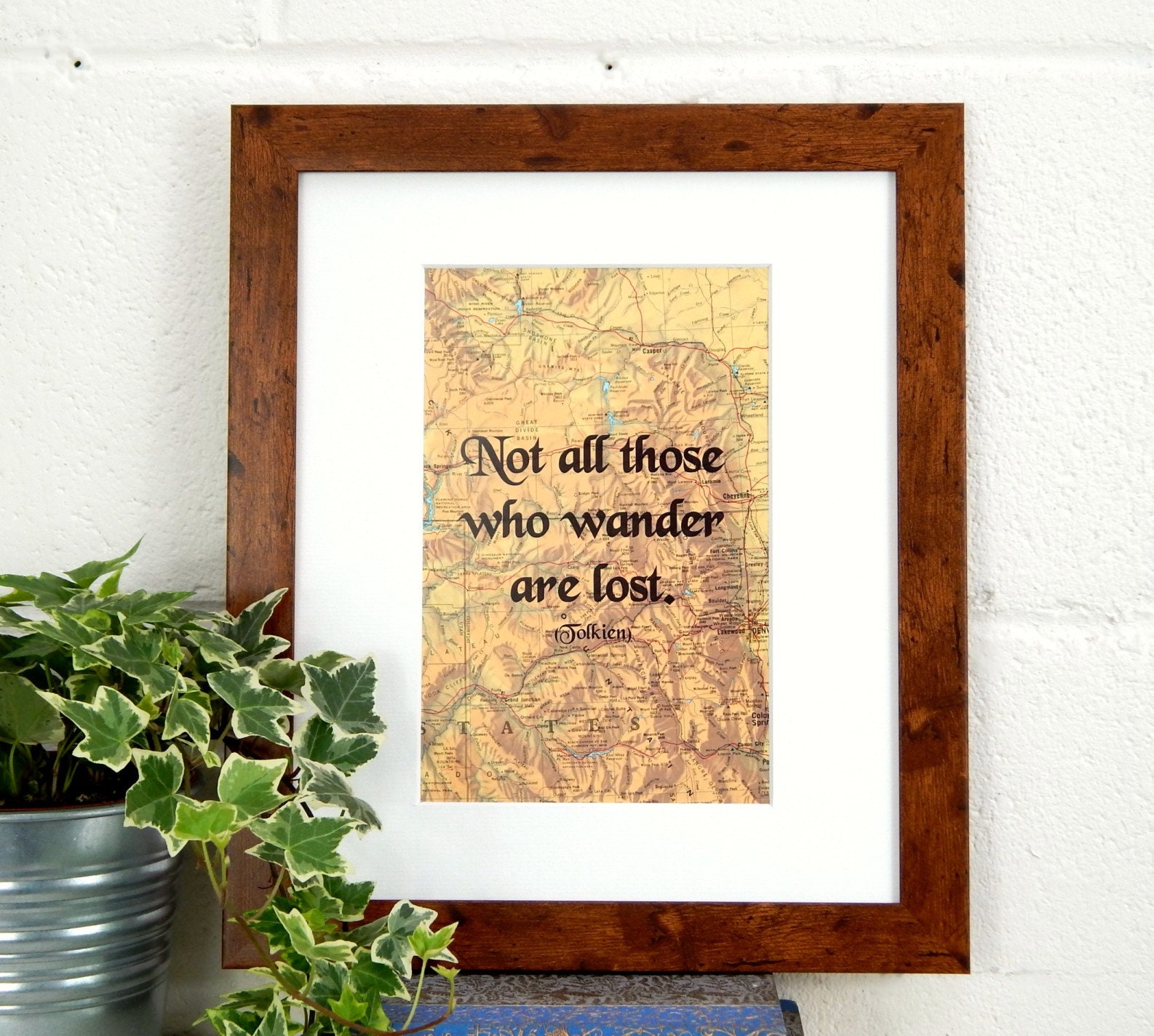 Tolkein Quote Print Vintage Atlas Book Page Print Travellers | Etsy