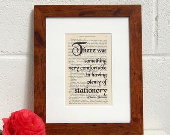 Quirky Charles Dickens Vintage Book Page Quote Print, Great Expectations Quote Print, Antique Literary Gift, Book Lover Gift