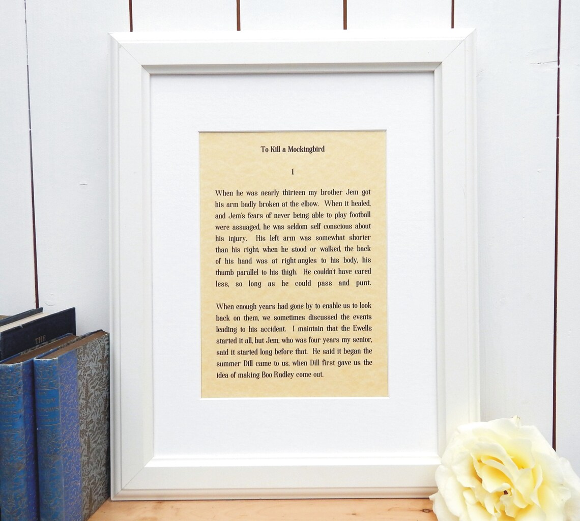 To Kill A Mockingbird Opening Paragraphs Print Famous Etsy