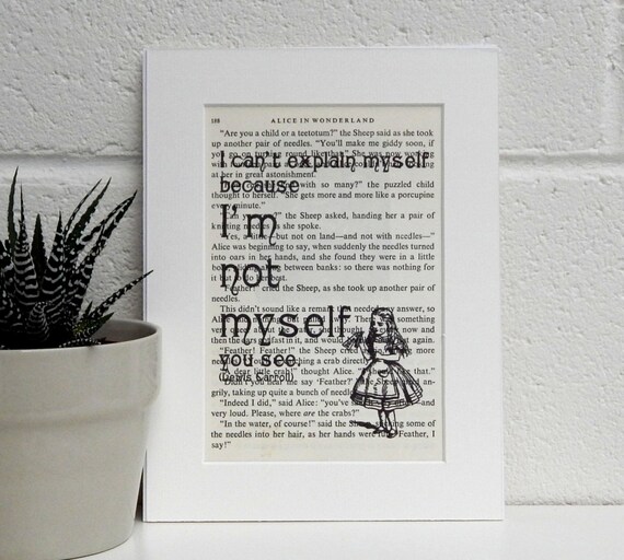 Quirky Lewis Carroll Citation De Alice Au Pays Des Merveilles Etsy France