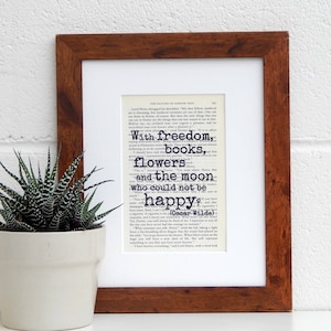 Beautiful Sentiment, Vintage Book Page Print, Oscar Wilde, Optimistic Quote, Inspirational Wall Art, Literary Decor, Book Lover Gift