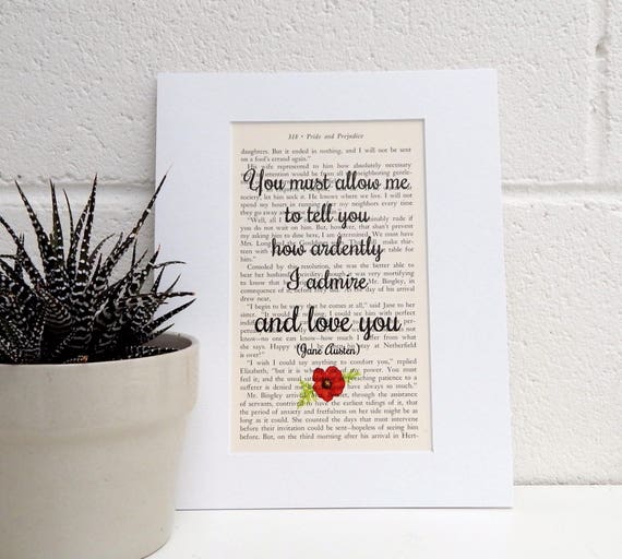 Livre Vintage Imprimer Jane Austen Citation Orgueil Et Etsy France