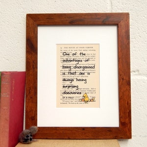Vintage Winnie The Pooh Book Page Quote Print, A A Milne Literary Print, Amusing Wall Decor, Book Lover Gift, Daughter Gift, Best Friend