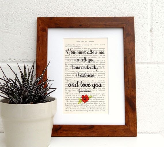 Livre Vintage Imprimer Jane Austen Citation Orgueil Et Etsy