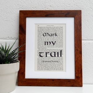 Jungle Book Vintage Book Page Quote, Rudyard Kipling Art Print, Literary Decor, Book Lover Gift, Inspirational Quote, Just Watch Me
