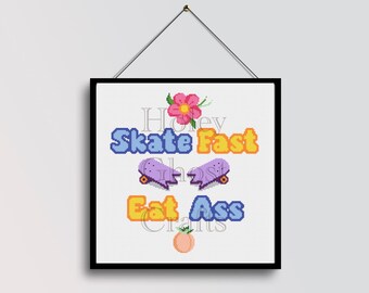 Cross Stitch Pattern Skate Fast