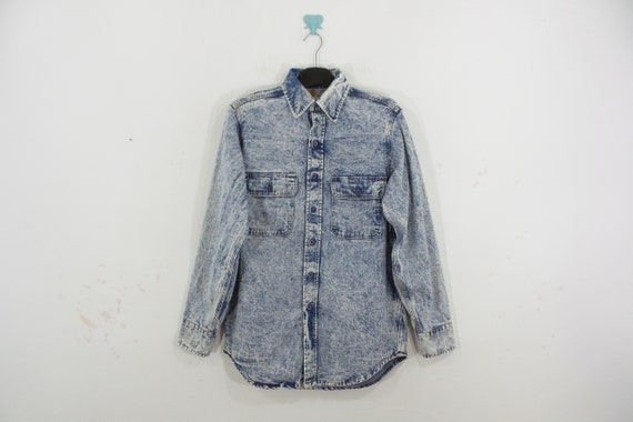 Carhartt Shirt VINTAGE 80s Carhartt Acid Wash Deni