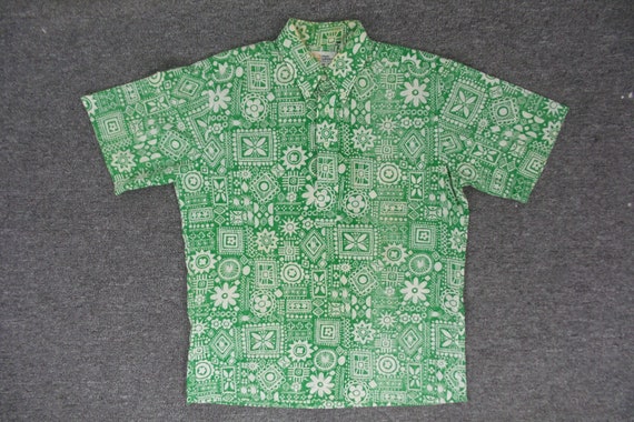Reyn Spooner Shirt VINTAGE Reyn Spooner Green Aloh