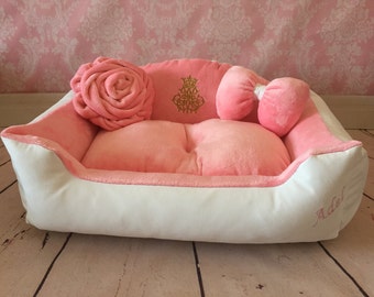dog bed, soft  comfortable lounger for dogs and cats, soft bed, elegant bed, comfortable lounger for animals