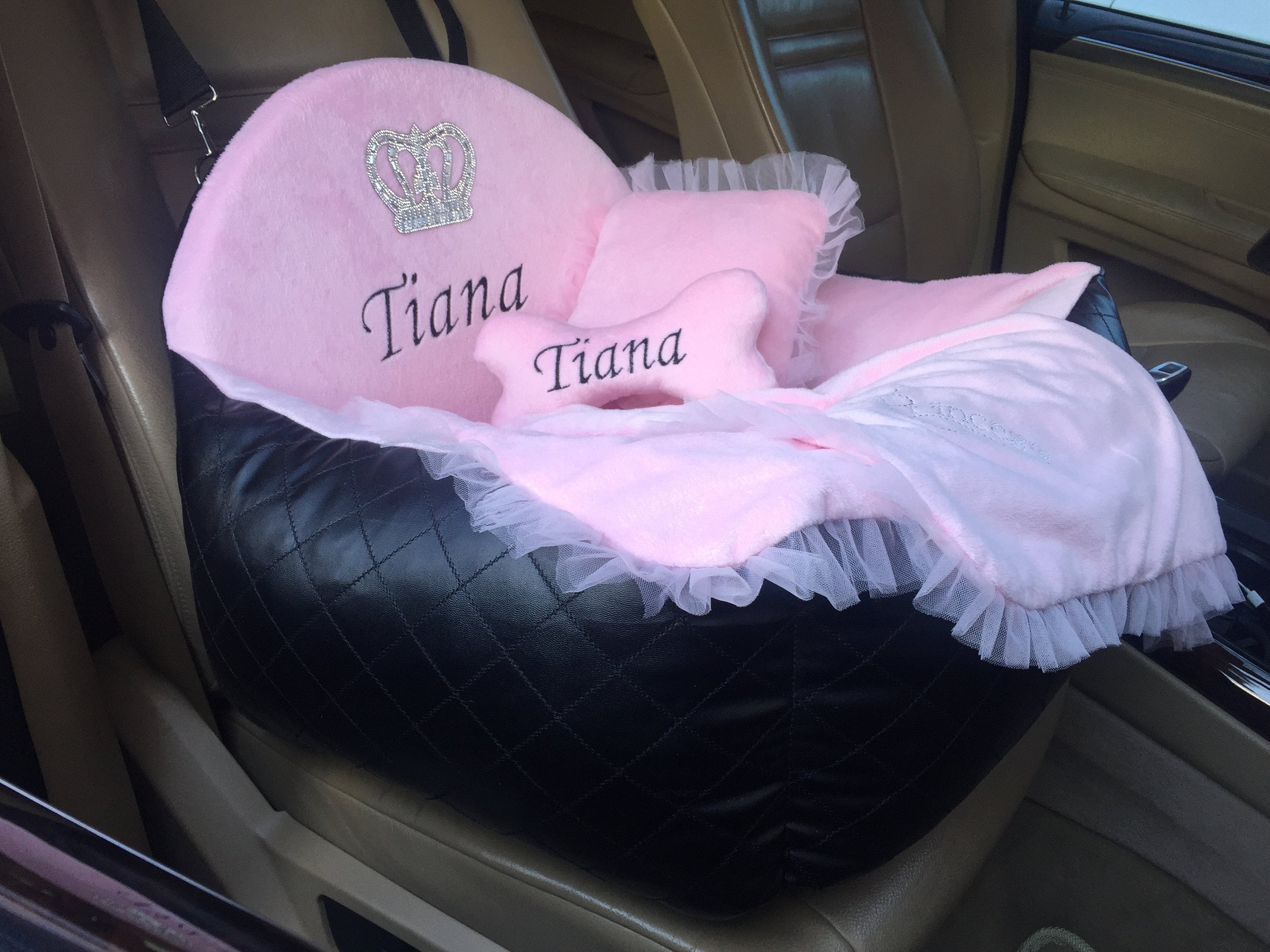 Schwarz-rosa сar Sitzwagen sitzfläche Hunde Hund, für für für AutoSitz Rasse Hunde Autositz Hundebett Autositz kleine