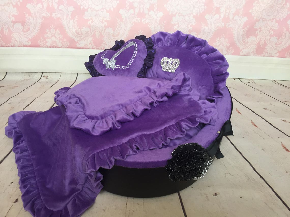 Purple Dog Bed Loungerbed for Dogs Loungerbed for Cats Bed Etsy