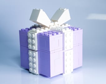 Lavender Gift Box (it opens!) Brick Kit - bricks and full color instructions / Build it yourself / For kids and adults