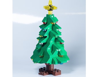 Christmas Tree Brick Kit - bricks and full color instructions / Build it yourself / For kids and adults