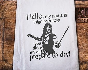 Hello, my name is... kitchen towel - nerd gift - geek gift - movie quote