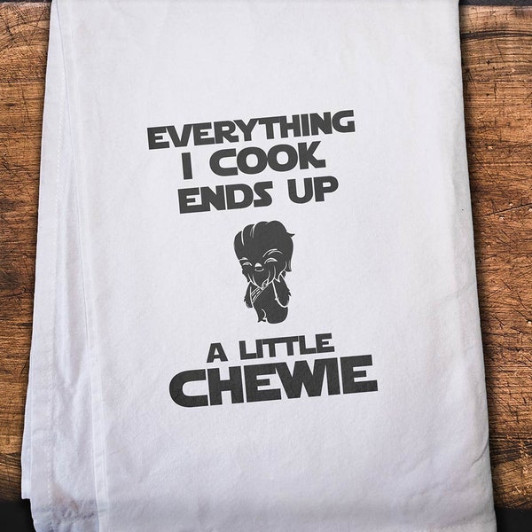 Everything I make ends up a little Chewie kitchen towel - sci-fi gift - nerd gift - geek gift