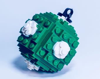 Green Ball Christmas Ornament Brick Kit - bricks and full color instructions / Build it yourself / For kids and adults