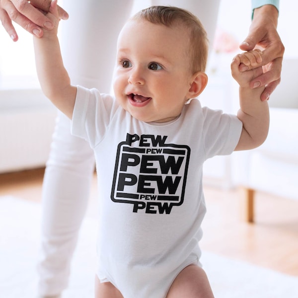 Pew Pew Pew Baby bodysuit - sci-fi humor - for nerd parents - for geek parents - newborn gift