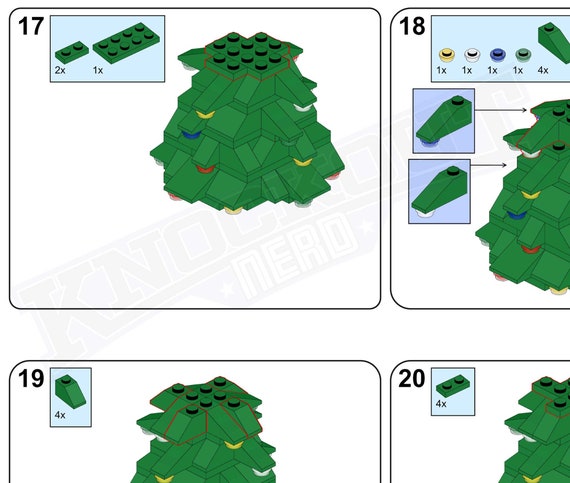 Christmas Tree Brick Kit Bricks and Full Color Instructions Build It Yourself for Kids and Adults Etsy