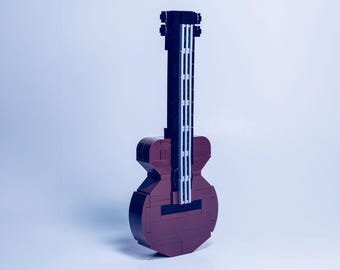 Guitar Brick Kit - bricks and full color instructions / Build it yourself / For kids and adults