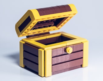 Treasure Chest (it opens!) Brick Kit - bricks and full color instructions / Build it yourself / For kids and adults