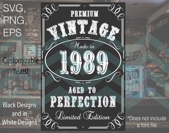 Download Vintage Label Custom Birthday Limited Edition Whiskey Svg Etsy PSD Mockup Templates