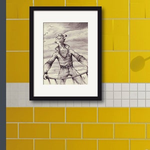 Popeye drawing | Boat | wall decoration | Father&#39;s Day gift idea