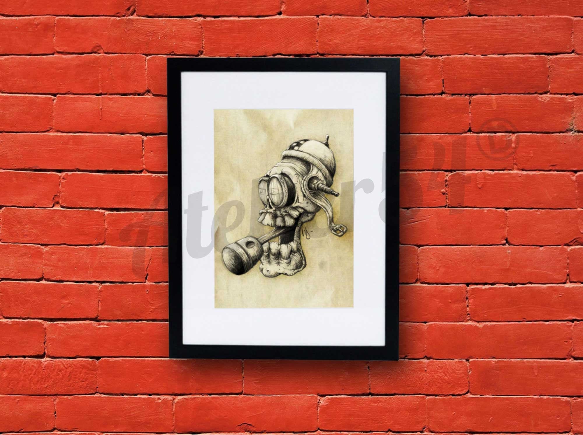 Skull - Motorcycle Head Cadeau Anniversaire Décorations Murales