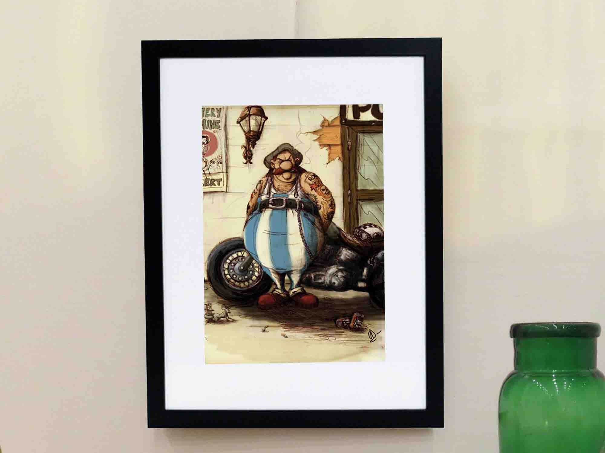 Poster Obelix Biker Gift Fete Des Peres Original And Cheap Etsy
