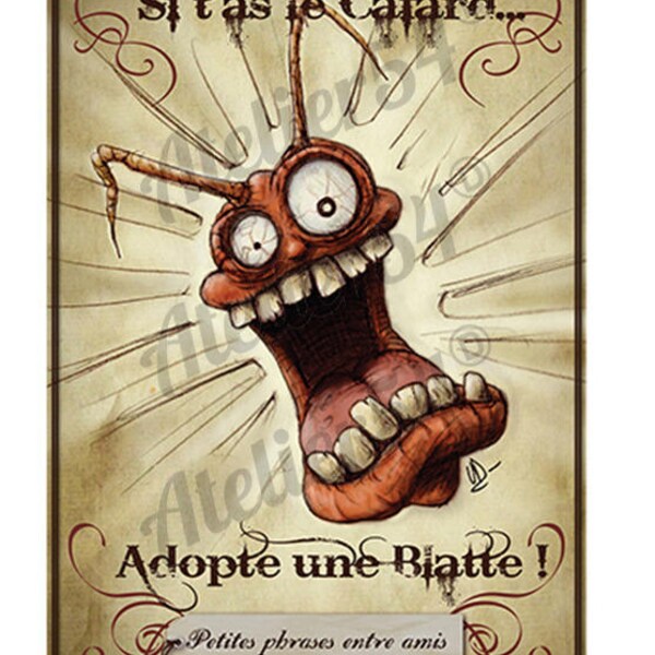 dessin humour - cadeau anniversaire, décoration murale, cadeau saint valentin