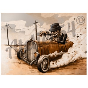 Poster Hot Rod - Decorazione da parete per la casa, idea regalo per la festa del papà