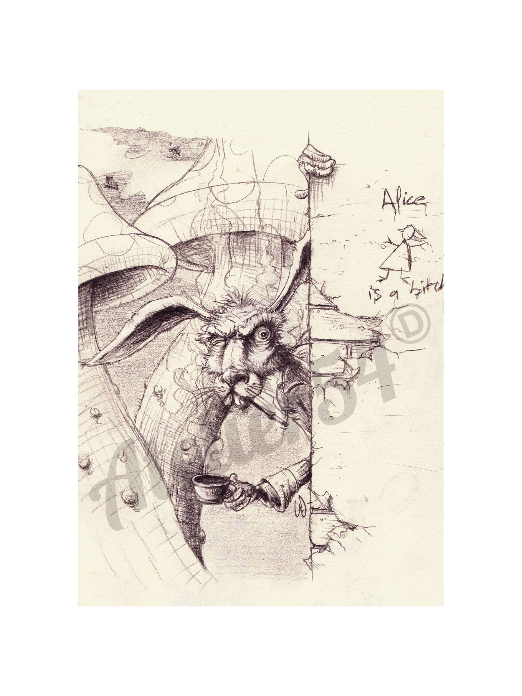 Lapin Alice Au Pays Des Merveilles | Cadeau Noel Home Decoration Is...| Anniversaire Décorations Mur