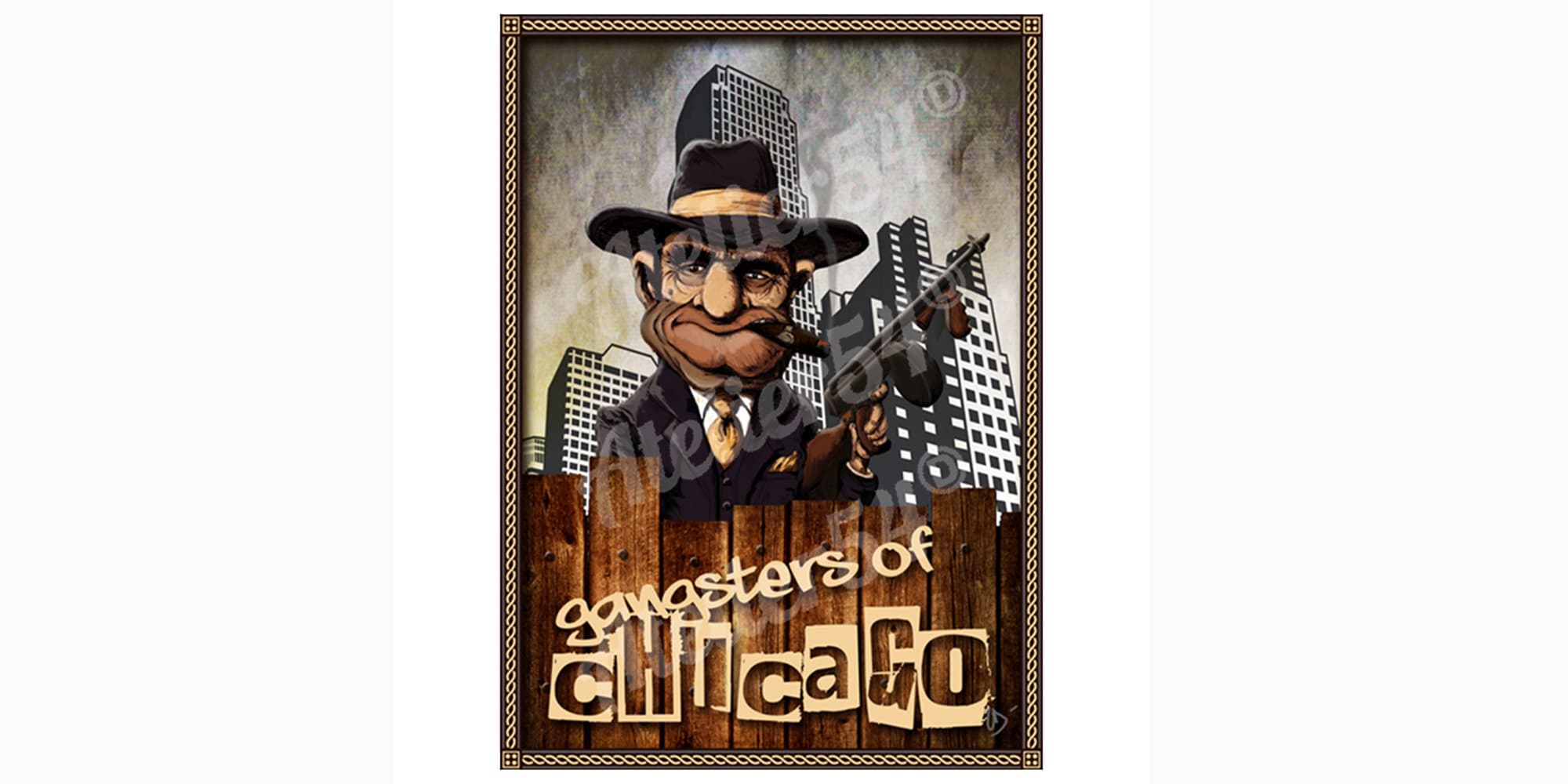 Poster Gangsters Of Chicago | Décorations Murales Deco Bureau| Cadeau Anniversaire Saint Valentin