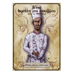 Poster "S'en battu les C......s", regalo di compleanno, idea regalo per un amico chef