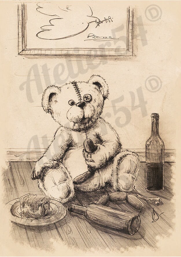 Poster Mural Ourson| Cadeau Anniversaire | Décoration Murale