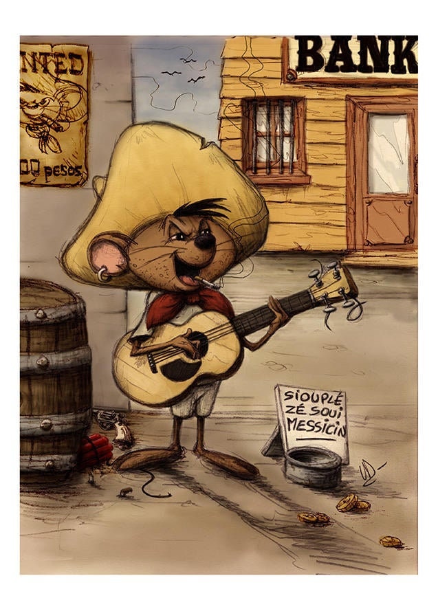 Poster Speedy Gonzales | Cadeau Collegue Bureau Anniversaire Décoration Murale