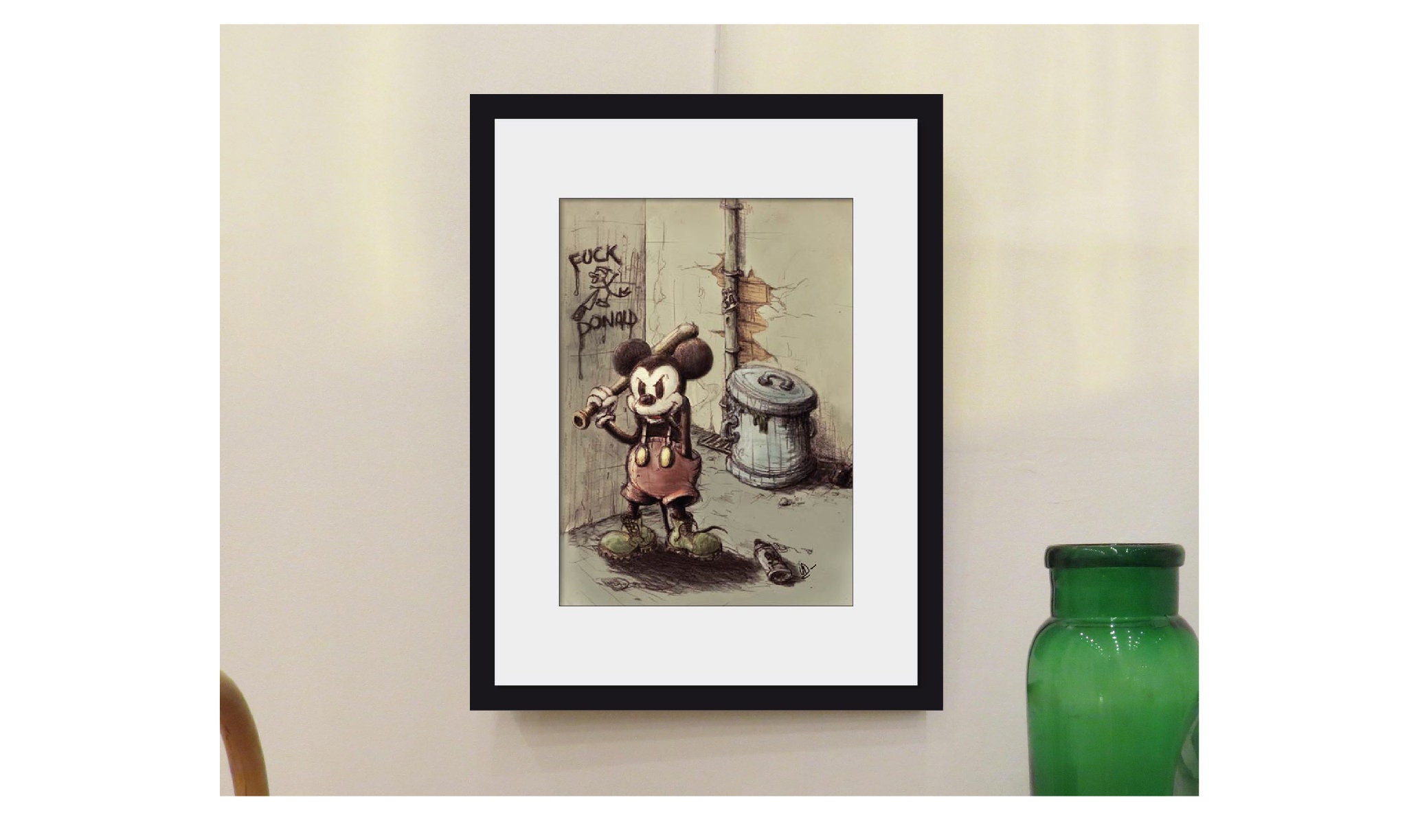 Vintage Mickey Poster | Apartment Decoration Housewarming Gift Cadeau Anniversaire Décorations Mural
