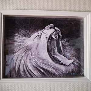 Póster de león, decoración de oficina, idea de regalo para el Día de la Madre, decoración de pared