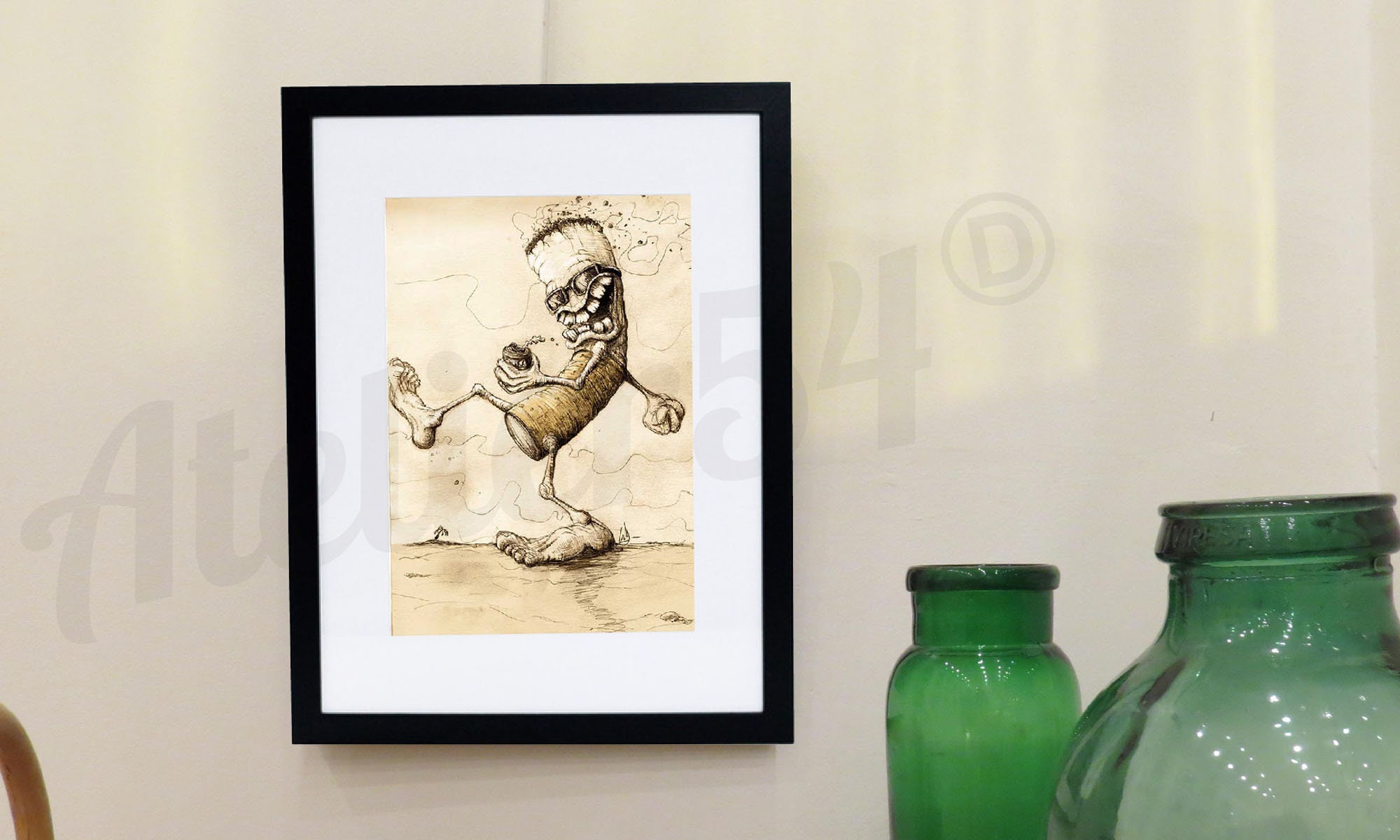 Dessin Clope | Décorations Murales Idée Cadeau Noël Anniversaire |