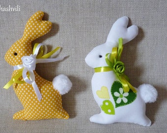 Fabric Easter bunnies , Spring farmhouse decor