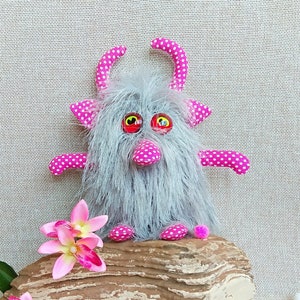 Pink furry monster, Friendly plush monster , Cute stuffed animals monsters, Anxiety relief toy, Monster birthday gift