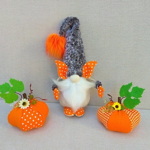 Autumn Big Gnome With Patchwork Pumpkins, Halloween Gnome, Pumpkin ...