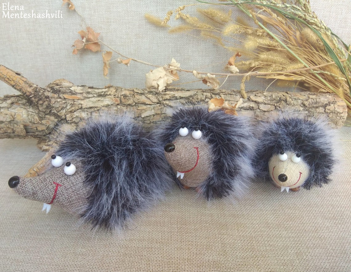 Hedgehog toy set 3 pieces Decorative hedgehogs figurine gifts Etsy